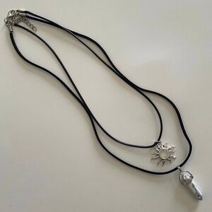 Dual Stranded Sunburst & White Turquoise
Hexagonal Pendant Necklace